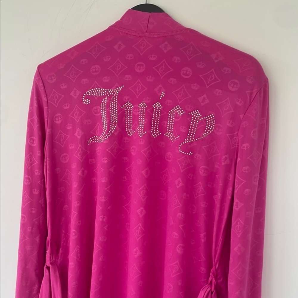 Juicy Couture Pink Robe Blinged Out Back Size Small